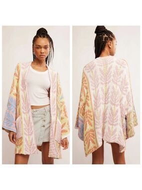 NWT Rare 🔥 Free People Mallorca Open Front Cardigan Size L